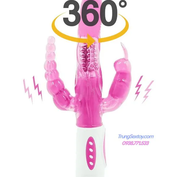 Dương vật giả ba đầu Bunny rung sướng cực đã