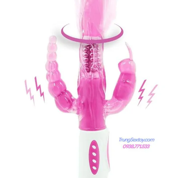 Dương vật giả ba đầu Bunny rung sướng cực đã