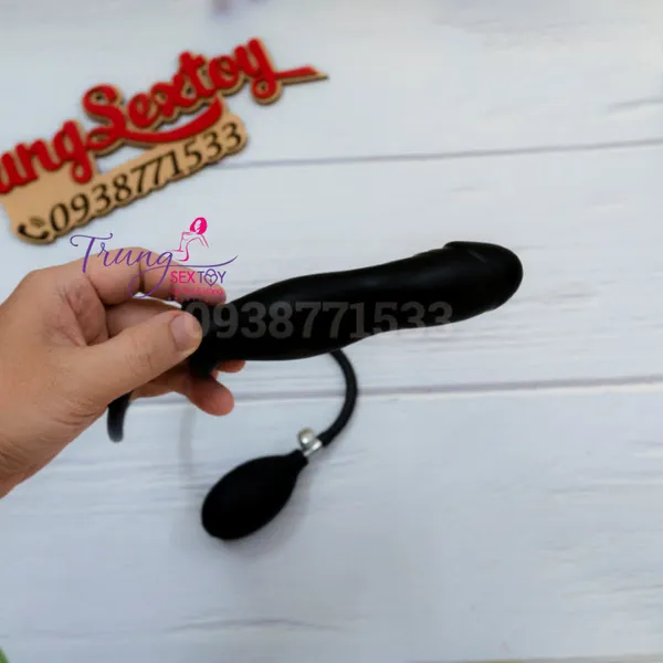 Dương vật giả bơm hơi màu đen không rung 