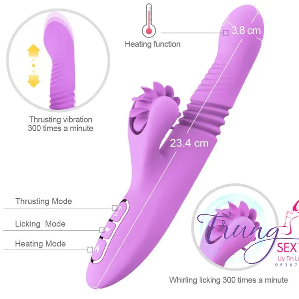 Dương vật giả dibe lưỡi xoay “điên đảo” cô bé chị em