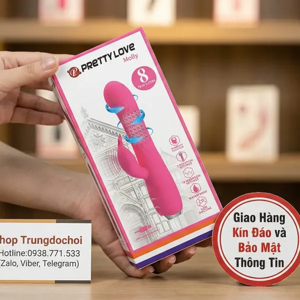 Dương Vật Rung Ngoáy Kích Thích Clitoris Pretty Love Molly Rabbit Vibrator 12 Chế Độ