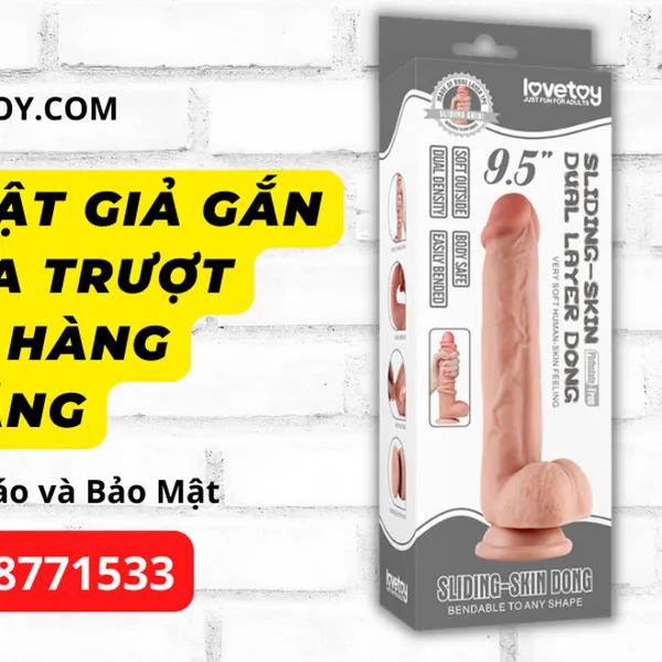 Tha hồ lên đỉnh với dương vật giả gắn tường da trượt Lovetoy 9 inch