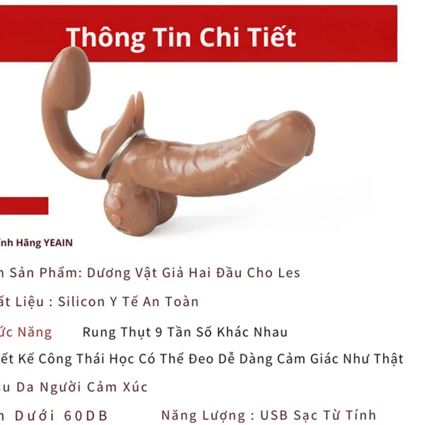 Dương Vật Giả Hai Đầu Yeain - Rung Thụt 9 Tần Số