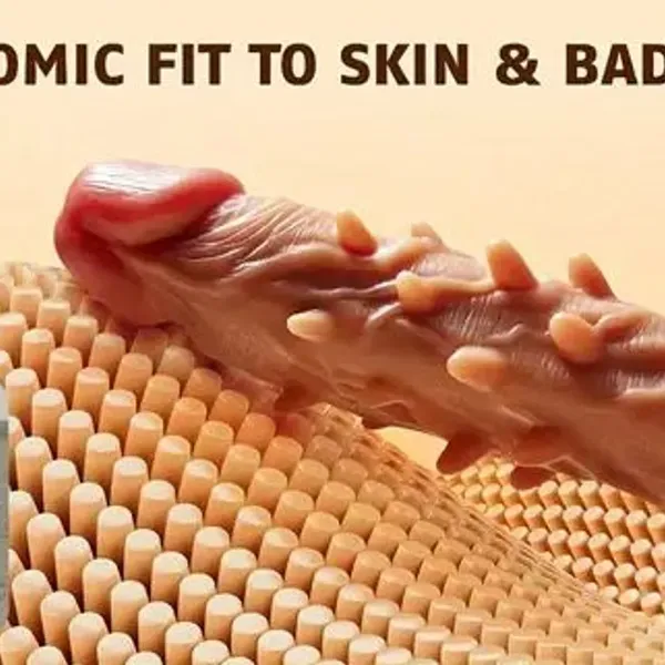 Dương Vật Giả Silicon Gai Rung Thụt Sưởi Ấm 4 Tính Năng Trong 1, Điều Khiển Xa