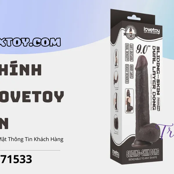 Dương vật giả gắn tường 2 lớp Lovetoy da trượt 23cm