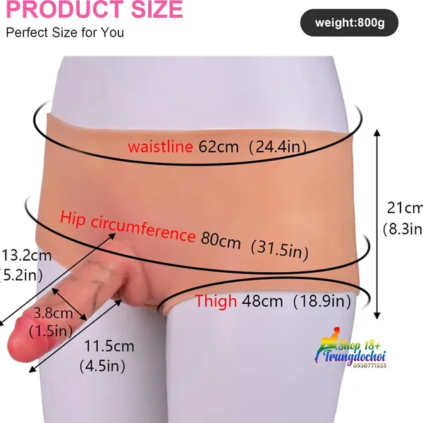 Dương Vật Giả  Liền Quần 13cm Nâng Mông Dành Cho Les 