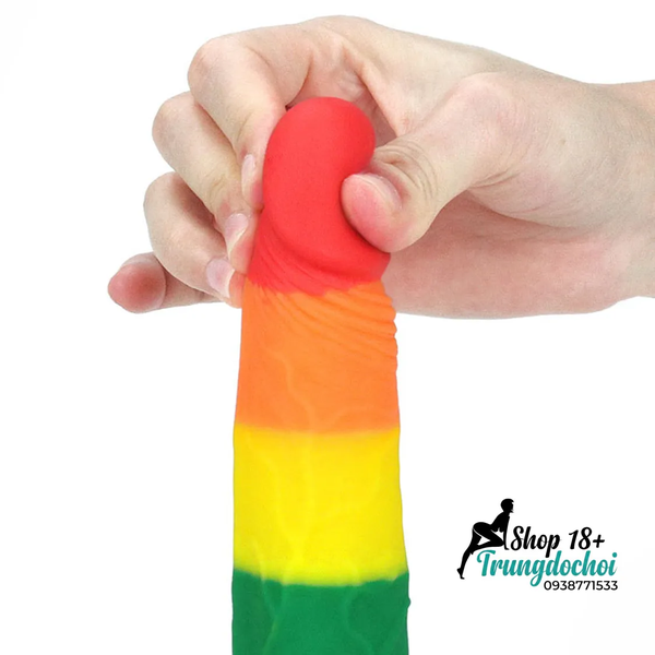 Dương Vật Giả Lovetoy Prider 7 Đa Sắc Cầu Vồng, Đế Hút Mạnh