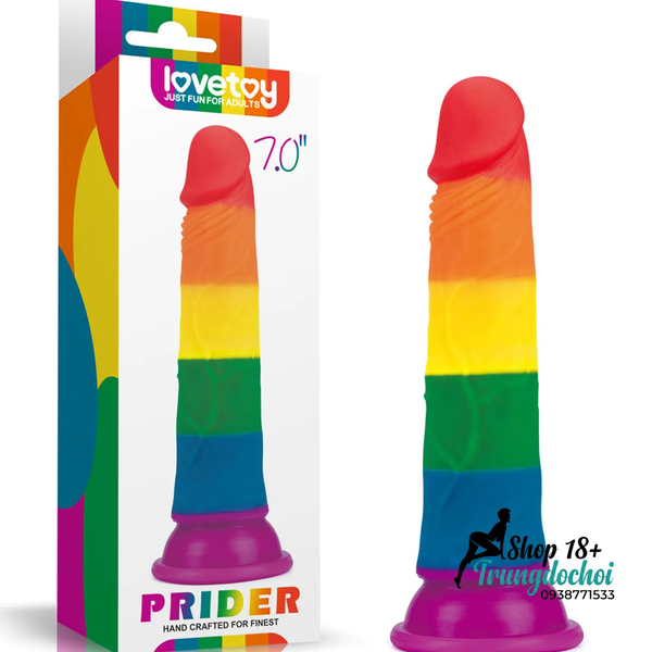 Dương Vật Giả Lovetoy Prider 7 Đa Sắc Cầu Vồng, Đế Hút Mạnh