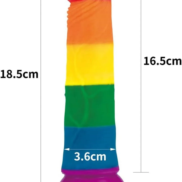 Dương Vật Giả Lovetoy Prider 7 Đa Sắc Cầu Vồng, Đế Hút Mạnh