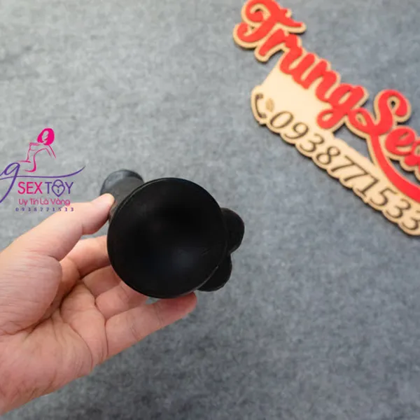 Dương Vật Giả Silicon Mềm Mịn Màu Đen 11*3cm