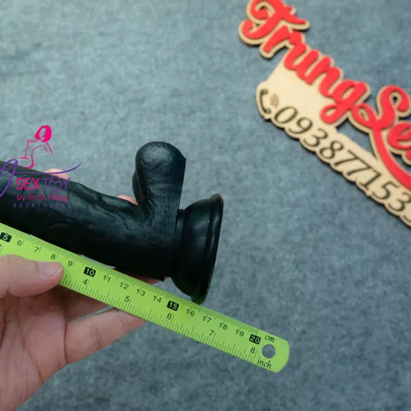 Dương Vật Giả Silicon Mềm Mịn Màu Đen 11*3cm