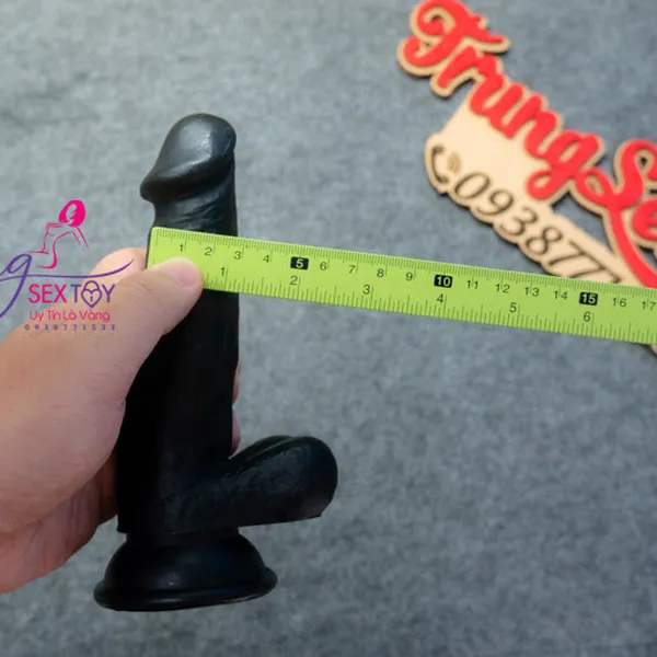 Dương Vật Giả Silicon Mềm Mịn Màu Đen 11*3cm