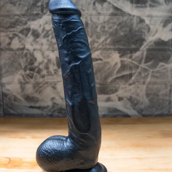Dương Vật Giả Gắn Tường Màu Đen Mạnh Mẽ Như Thật 20*4cm 