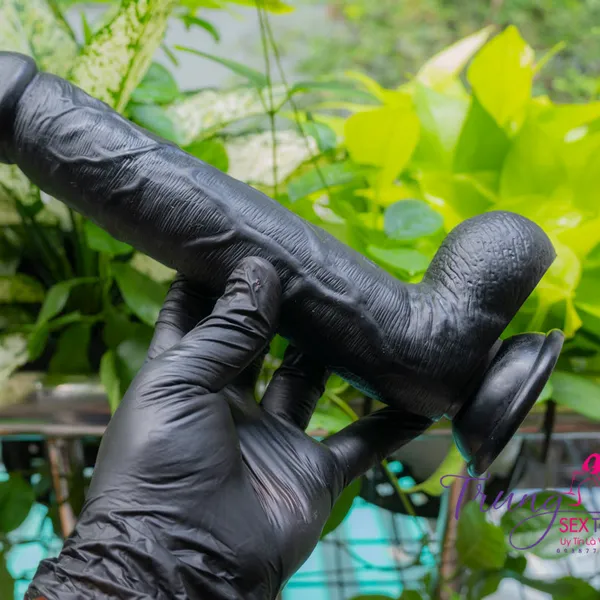 Dương Vật Giả Gắn Tường Màu Đen Mạnh Mẽ Như Thật 20*4cm 