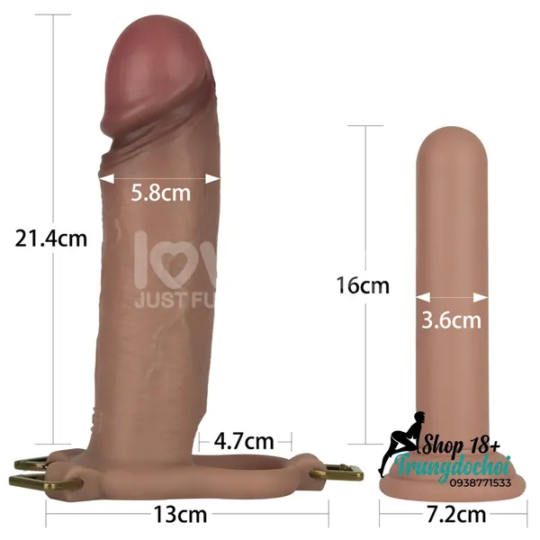 Dương Vật Rỗng Ruột Có Dây Đeo Lovetoy INGEN 9 Inch Hollow Strap-On Cho Cảm Giác Như Thật