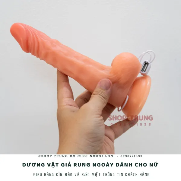Dương vật giả dành cho nữ rung ngoáy - dài 15cm ngang 3cm