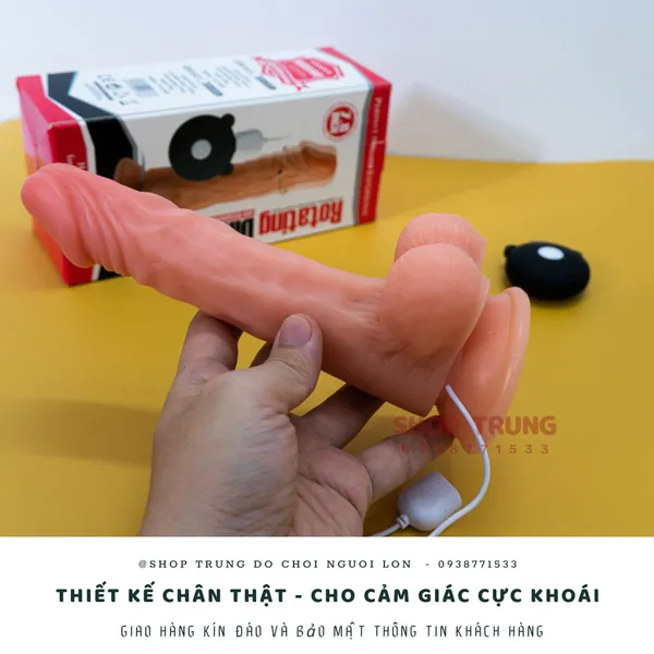 Dương vật giả dành cho nữ rung ngoáy - dài 15cm ngang 3cm