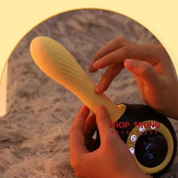 Dương vật giả rung thụt 10 chế độ điều khiển từ xa màn hình LCD