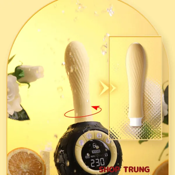 Dương vật giả rung thụt 10 chế độ điều khiển từ xa màn hình LCD