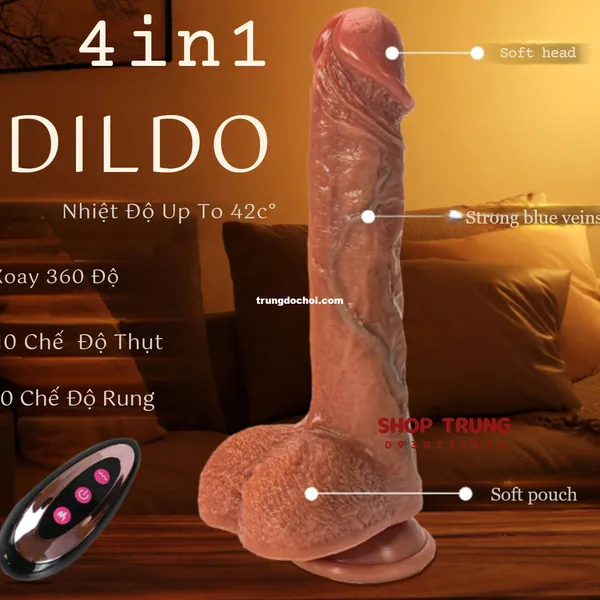 Dương Vật Giả Như Thật Rung Thụt 10 Chế Độ Điều Khiển Bằng APP