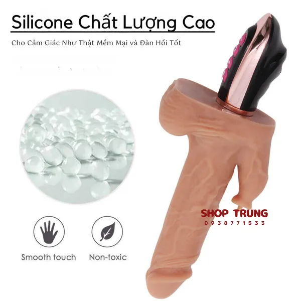 Dương Vật Giả Rung Thụt 7 Chế Độ Rung Thụt