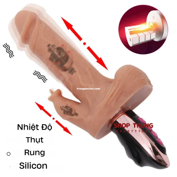 Dương Vật Giả Rung Thụt 7 Chế Độ Rung Thụt