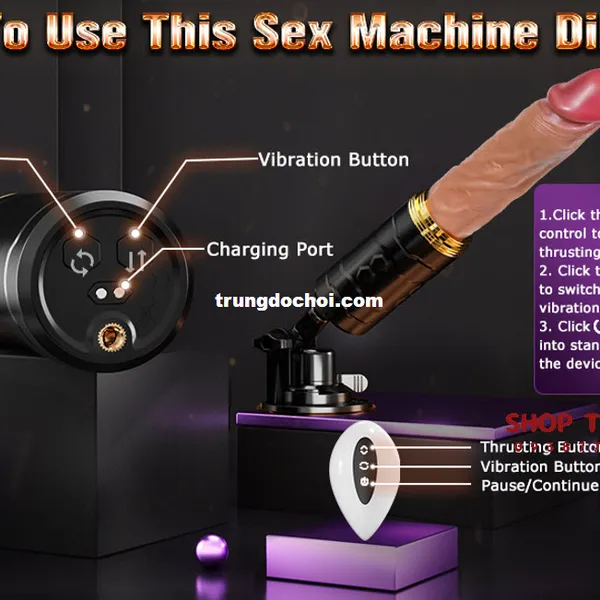 Dương Vật Giả Rung Thụt 7 Chế Độ Cao Cấp Điều Khiển Từ Xa