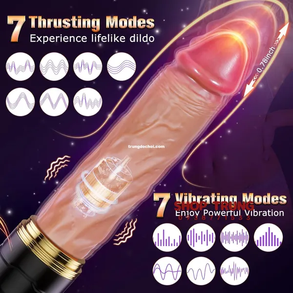 Dương Vật Giả Rung Thụt 7 Chế Độ Cao Cấp Điều Khiển Từ Xa