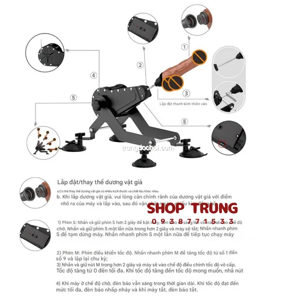 Dương Vật Giả Dạng Máy Rung Thụt Robot Dành Cho Nữ