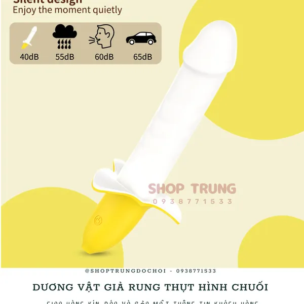Đồ chơi người lớn dương vật rung thụt nhiều chế độ hình trái chuối