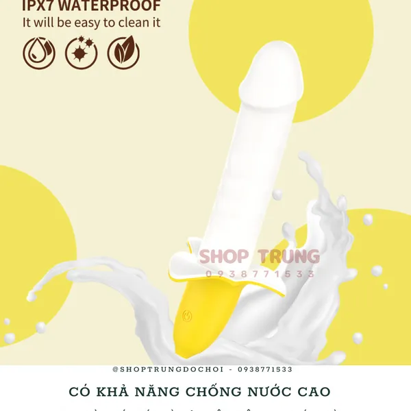 Đồ chơi người lớn dương vật rung thụt nhiều chế độ hình trái chuối