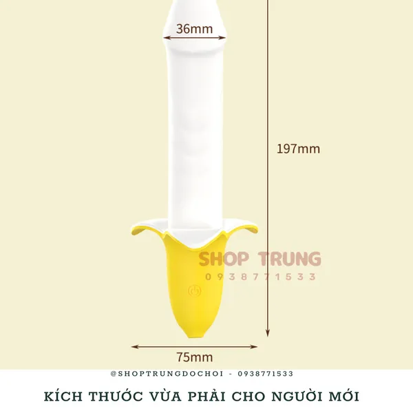 Đồ chơi người lớn dương vật rung thụt nhiều chế độ hình trái chuối