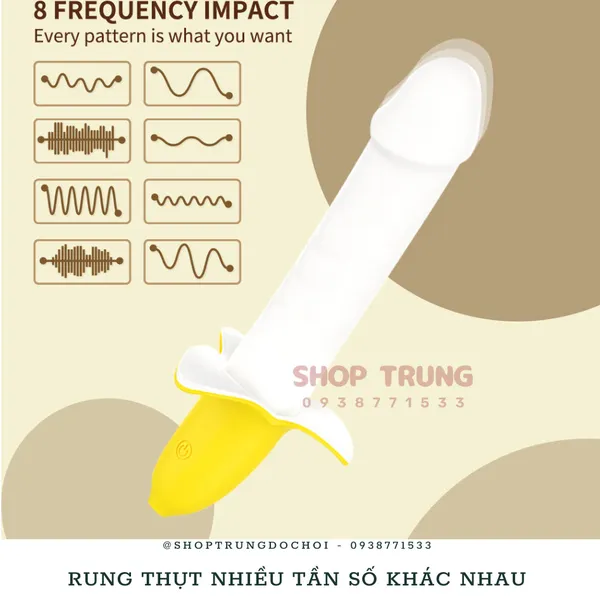 Đồ chơi người lớn dương vật rung thụt nhiều chế độ hình trái chuối