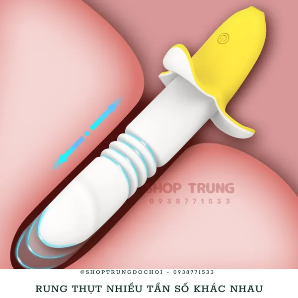 Đồ chơi người lớn dương vật rung thụt nhiều chế độ hình trái chuối