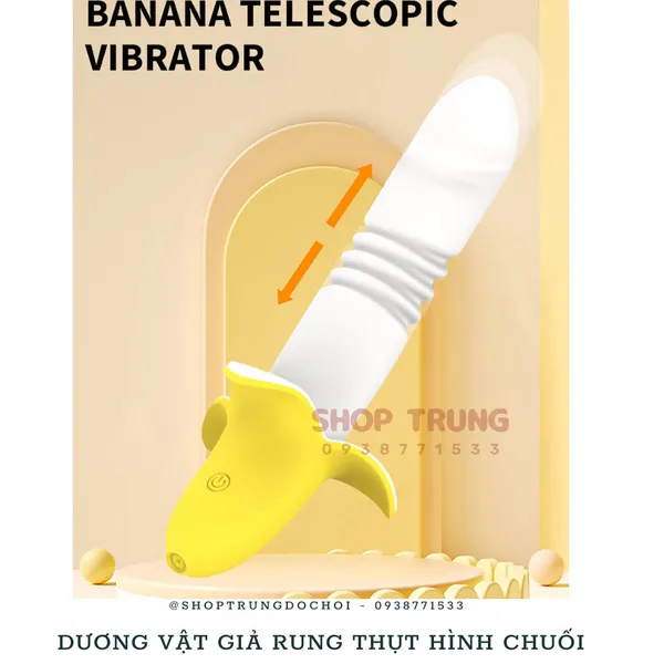Đồ chơi người lớn dương vật rung thụt nhiều chế độ hình trái chuối