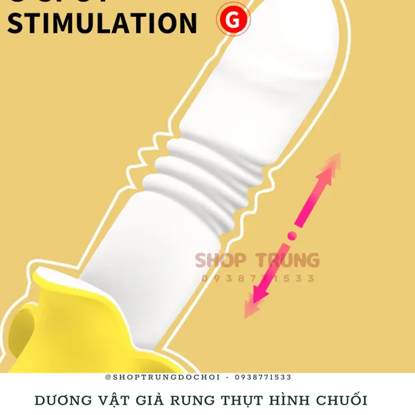 Đồ chơi người lớn dương vật rung thụt nhiều chế độ hình trái chuối