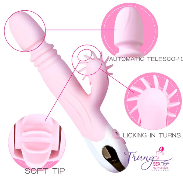 Dương vật giả kèm lưỡi cô bé rung bật lên vì sướng