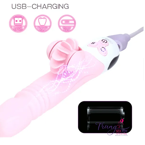 Dương vật giả kèm lưỡi cô bé rung bật lên vì sướng