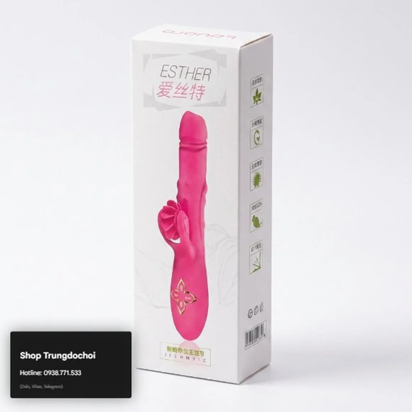 Dương Vật Giả Panola Esther Rung Thụt Xoay Lưỡi, 24cm Đa Chức Năng