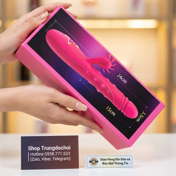 Dương Vật Giả Panola Esther Rung Thụt Xoay Lưỡi, 24cm Đa Chức Năng