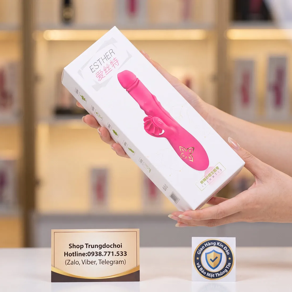 Dương Vật Giả Panola Esther Rung Thụt Xoay Lưỡi, 24cm Đa Chức Năng