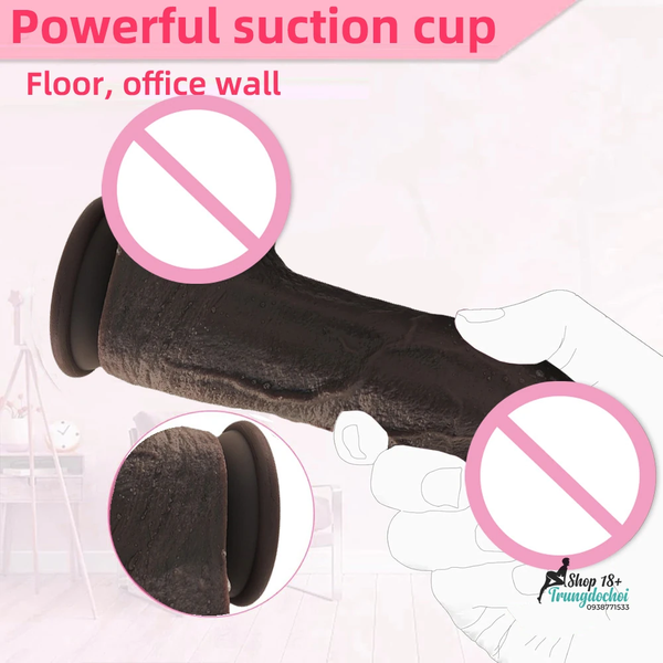 Dương Vật Giả Silicon Đen Hàng Khủng 26.5cm — Siêu Mềm, Chống Nước