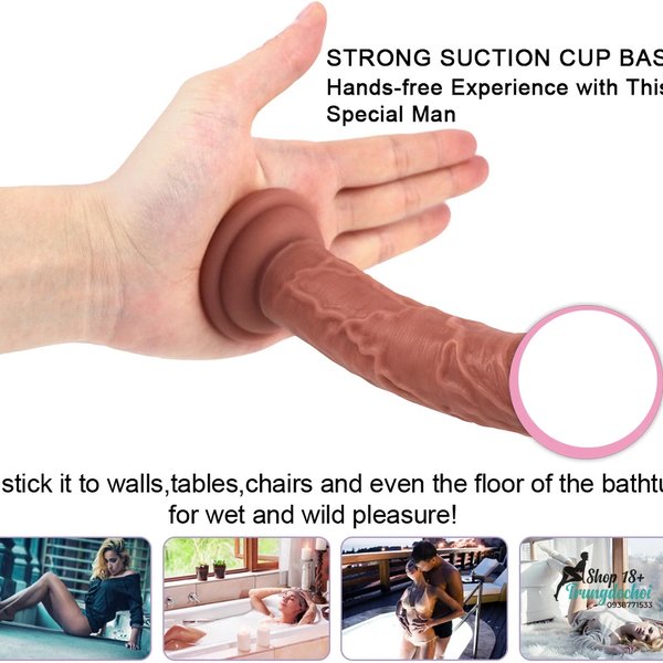 Dương Vật Giả Silicon Dáng Cong Đế Hít — Nhỏ Gọn, Kích Thích Điểm G