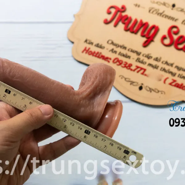 Dương vật giả 2 lớp Silicon mềm mịn như thật có rung và ngoáy
