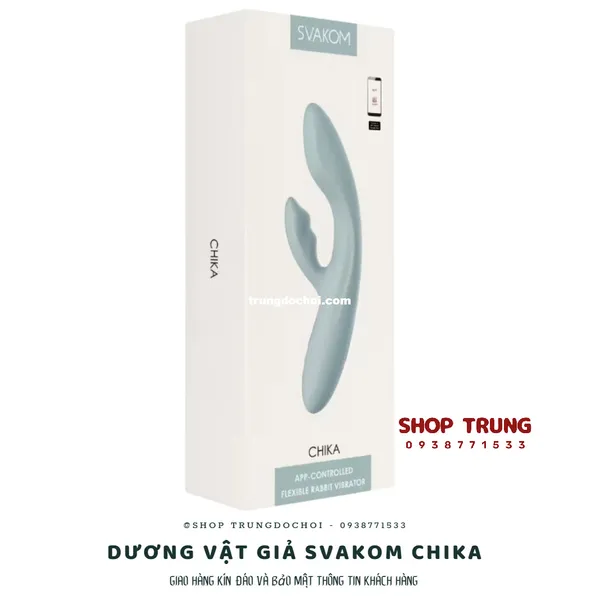 Dương Vật Giả Svakom Chika Rung 5 Tần Số Có Nhiệt Độ Điều Khiển Bằng App