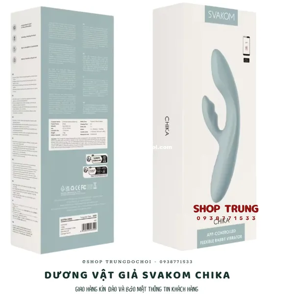 Dương Vật Giả Svakom Chika Rung 5 Tần Số Có Nhiệt Độ Điều Khiển Bằng App