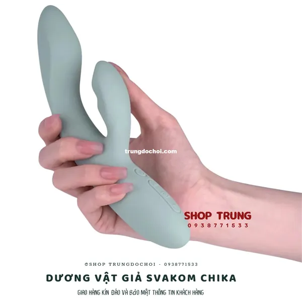 Dương Vật Giả Svakom Chika Rung 5 Tần Số Có Nhiệt Độ Điều Khiển Bằng App
