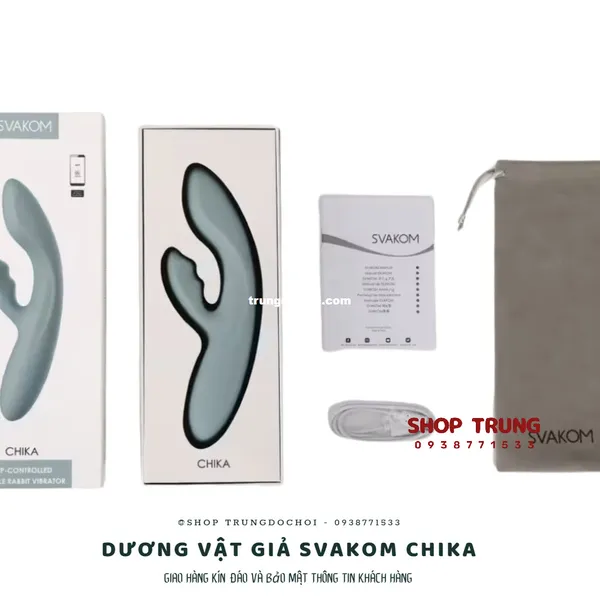 Dương Vật Giả Svakom Chika Rung 5 Tần Số Có Nhiệt Độ Điều Khiển Bằng App