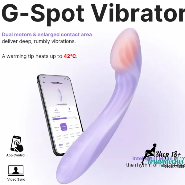 Svakom Margot Máy Rung 2 Đầu Sưởi Ấm Kích Thích G-Spot Điều Khiển App