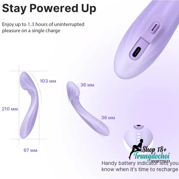 Svakom Margot Máy Rung 2 Đầu Sưởi Ấm Kích Thích G-Spot Điều Khiển App